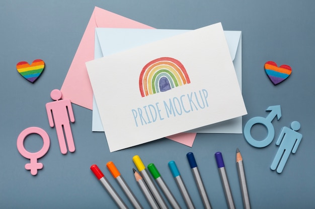 PSD pride maand viering kaart mockup