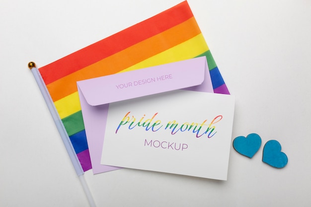 Pride month celebration card mockup