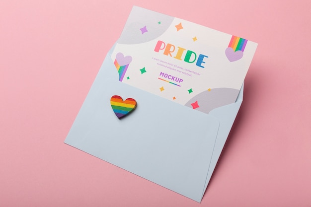 PSD pride month celebration card mockup