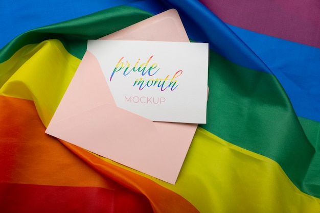 Pride month celebration card mockup