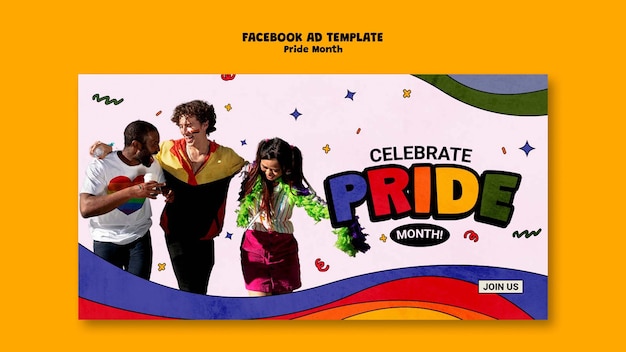 PSD pride month celebration facebook template