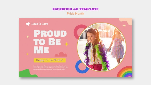 PSD pride month celebration facebook template