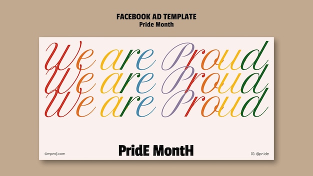 Pride month celebration facebook template