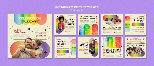 Post di instagram per la celebrazione del mese dell'orgoglio