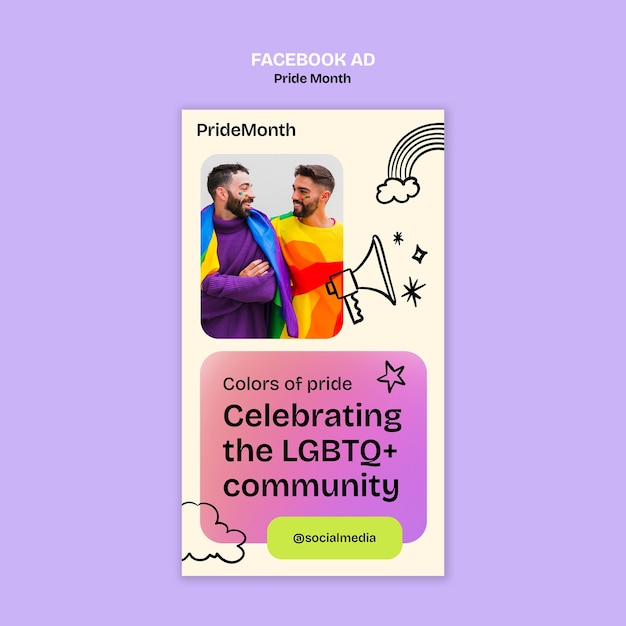 PSD pride month celebration template