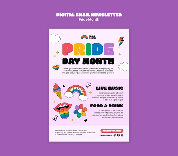 pride month  celebration template