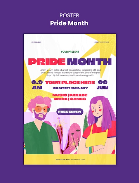 PSD pride month  celebration template