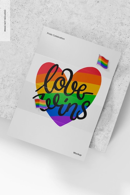 PSD pride month sheet mockup