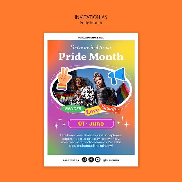 PSD pride month template design