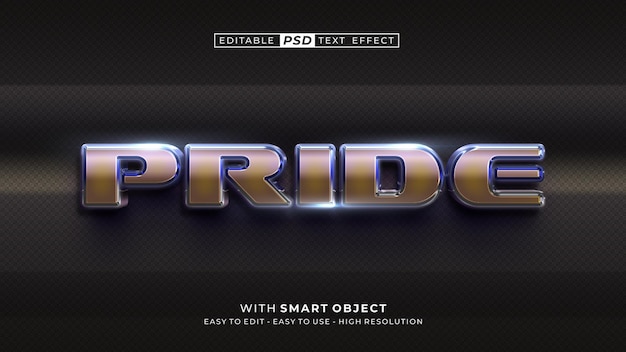 Pride text effect editable 3d text style