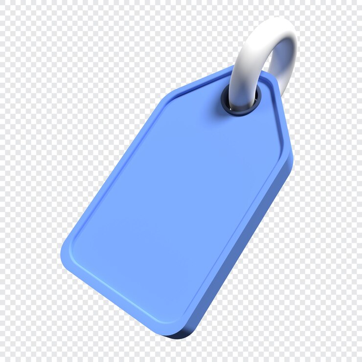 PSD prijskaartje met string blanco prijskaartje etiketpictogram 3d-rendering 3d-rendering illustratie