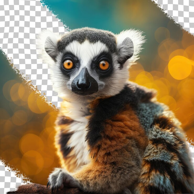 PSD primate catta lemur transparent background