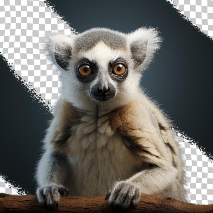 PSD primate catta lemur transparent background