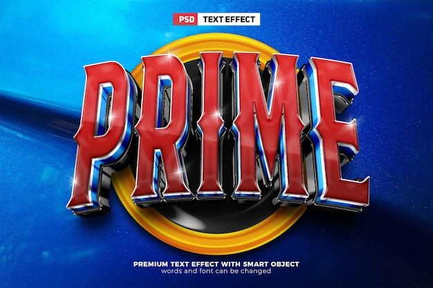 PSD prime esport team 3d editable text effect