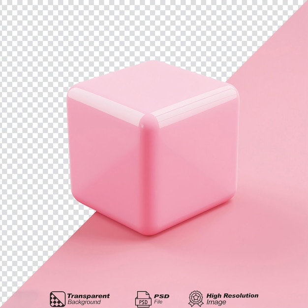 primitive web icon shape cube soft corners isolated on transparent background