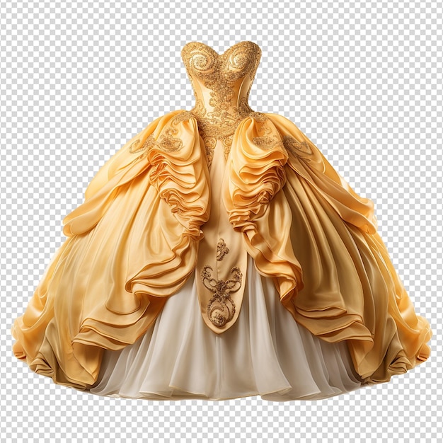 PSD princess dress isolated on transparent background