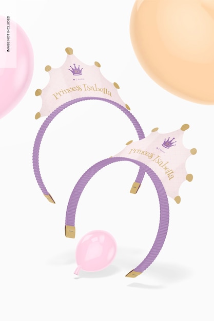 Mockup di fasce per capelli da principessa