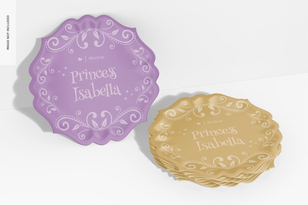 Princess plate mockup, staand en neergelaten