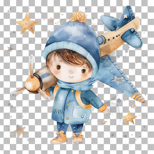 PSD princess tiara blue boy birthday illustration