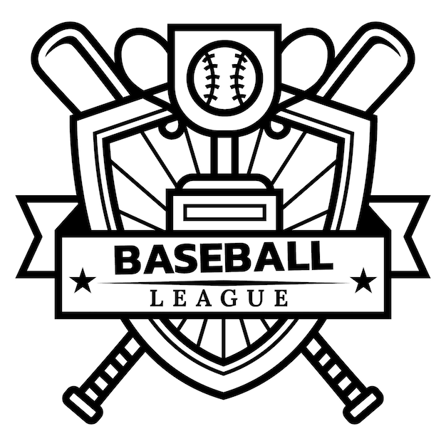 Print baseball logos badges set