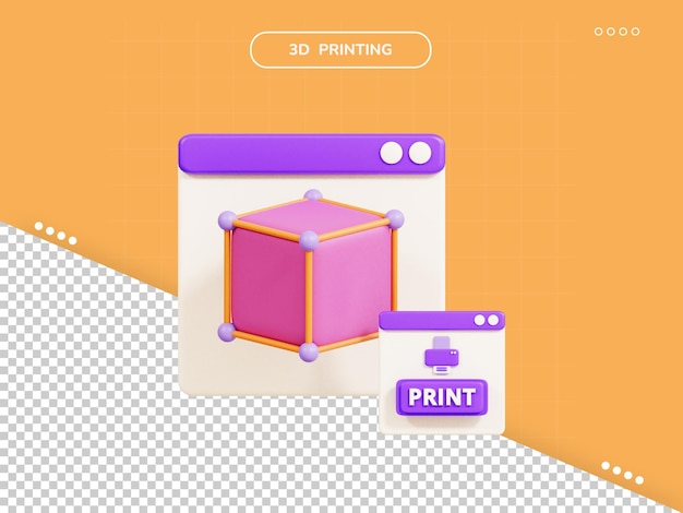 Print object 3d icon