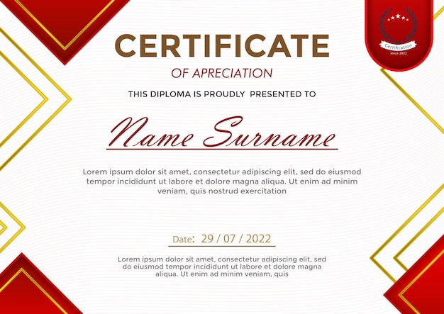 PSD print-ready certificate template with text editable psd file