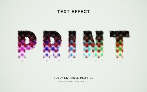 PSD print text effect