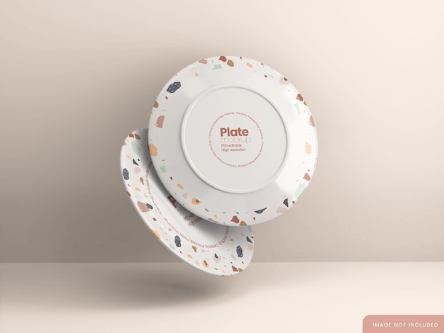 PSD printed ceramic plate mockup