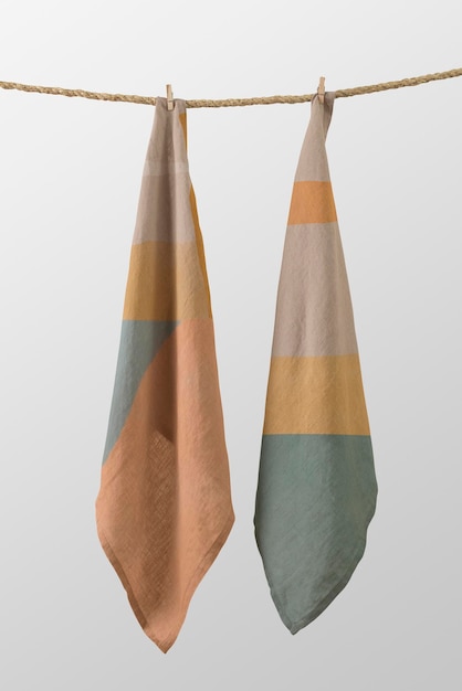 Printed handkerchief mockup earth tone design psd