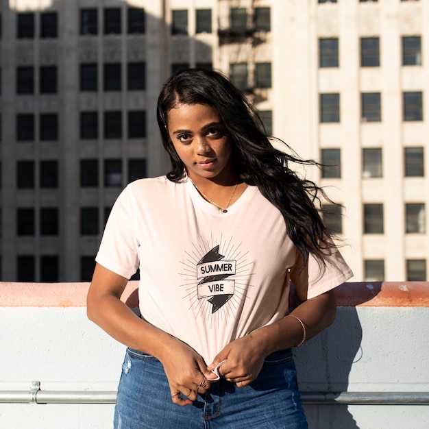 printed quote tshirt mockup psd women39s plus size fashion apparel shoot