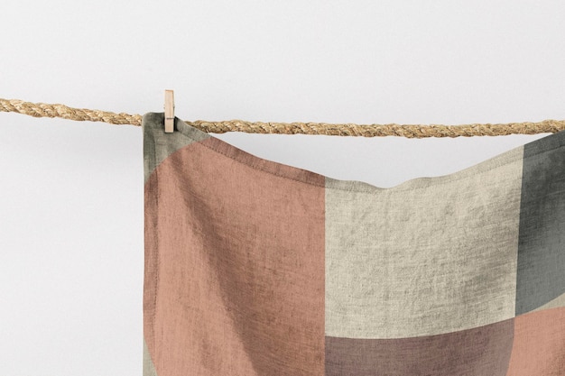 printed towel mockup earth tone pattern design psd