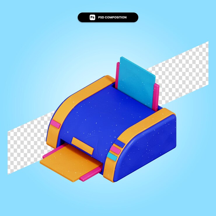 Принтер 3d визуализации изолированных иллюстрация