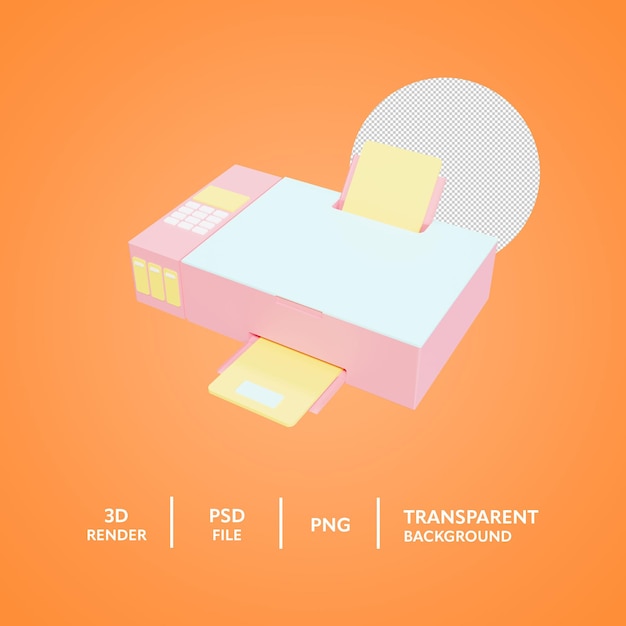 PSD printer 3d render-pictogram