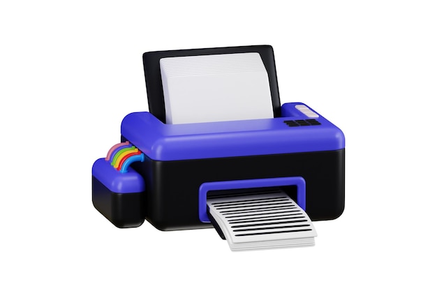 Printer icon 3d render concept of printing machine printing device for paper printing icon