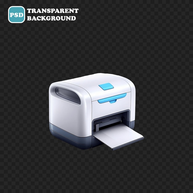 PSD printer icoon geïsoleerd 3d render illustratie