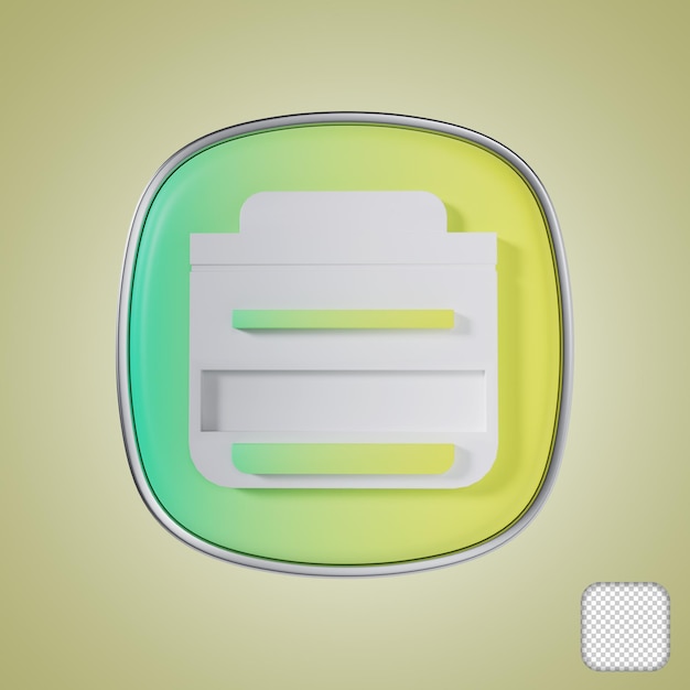 Printer mobile app 3d icon