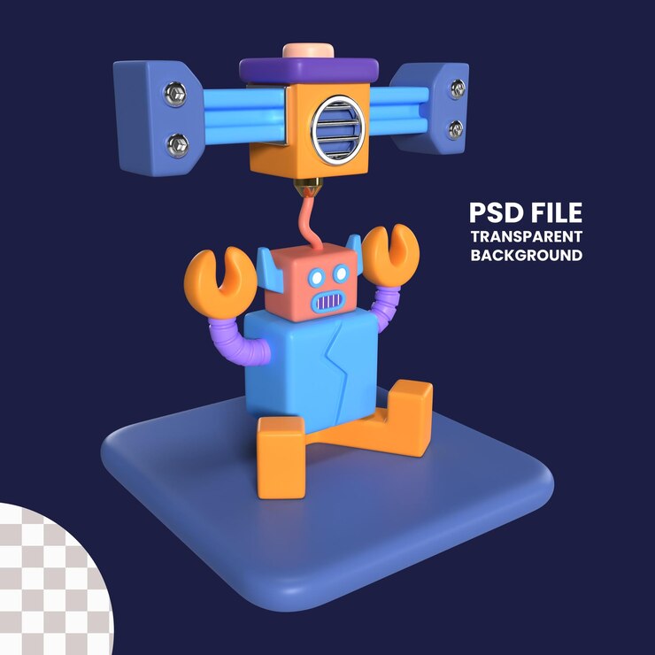 PSD printing character 3d illustration icon