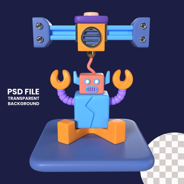 PSD printing character 3d illustration icon