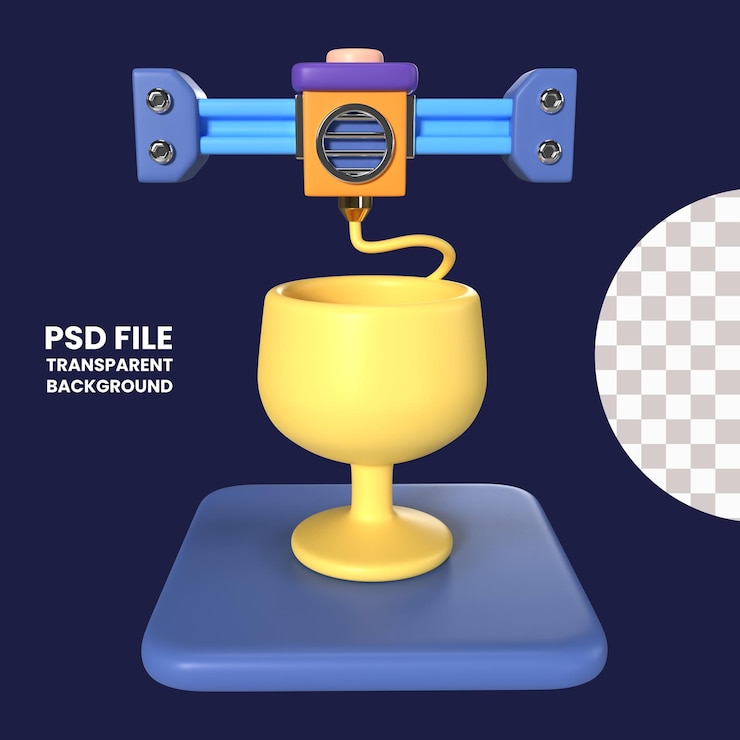 PSD икона 3d-иллюстрации для печати стекла