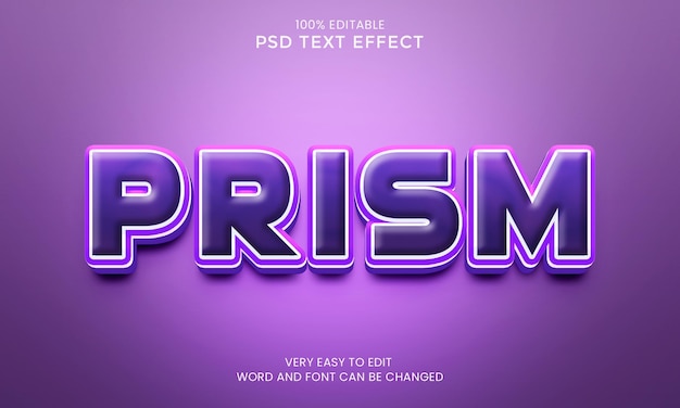 PSD Призма 3d текстовый эффект премиум psd с фоном