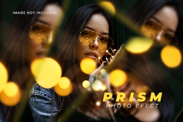 PSD prism glowing light angle photo effect template