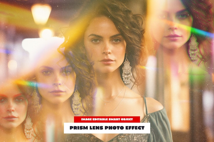 PSD prism lens photo effect