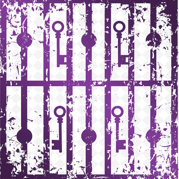 Contorno della prigione con sbarre e chiavi sbarre in primo piano illustrazione cornici decorazione collezione