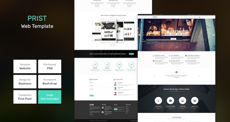 PSD prist business and agency web template