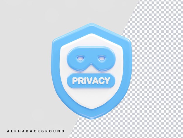 PSD privacy safety icon 3d rendering illustration