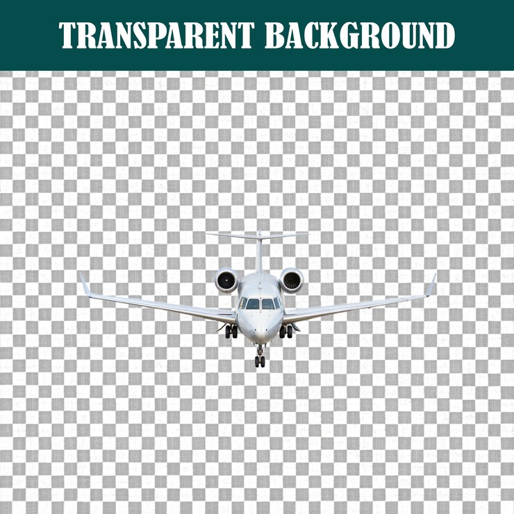 PSD private jet with transparent background for graphic design