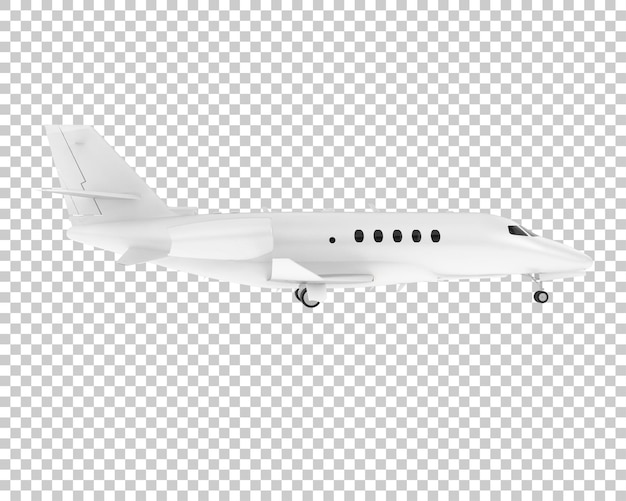 Private plane on transparent background 3d rendering illustration