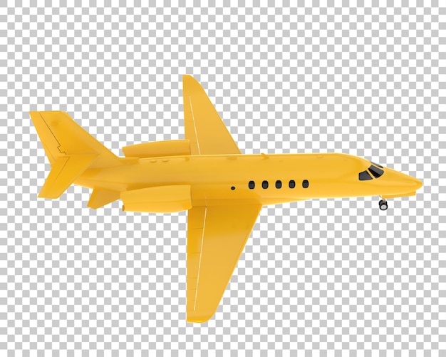 Private plane on transparent background 3d rendering illustration