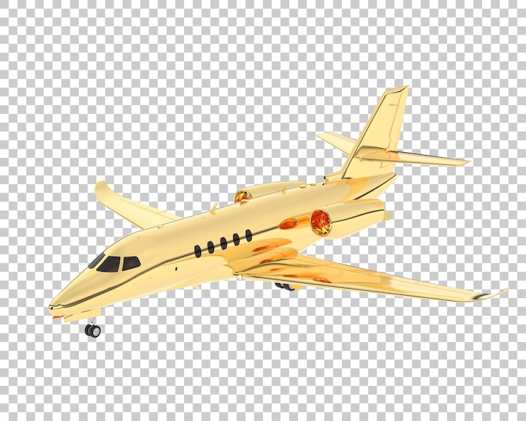 PSD private plane on transparent background 3d rendering illustration