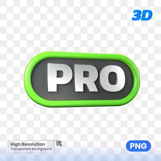 PSD pro label 3d illustration psd transparent background